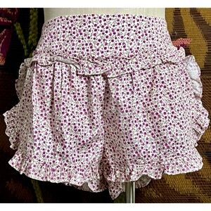 Anthropologie Ruffle Flannel Pajama Shorts XL